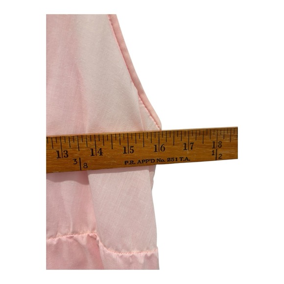 Vintage Nightgown Small‎ Pink Ruffle Floral Trim Front Tie Up Sleeveless Blemish - Picture 7 of 8